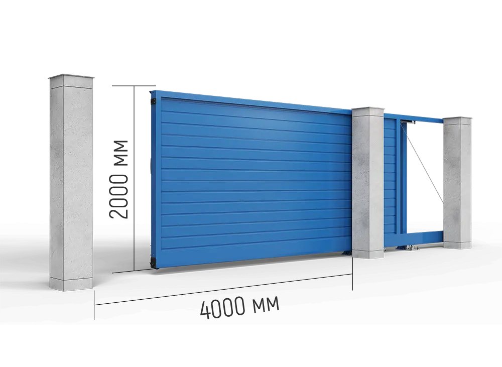 Автоматические ворота Prestige откатные 4x2 м с приводом Roteo 500M-Sm RAL 5010
