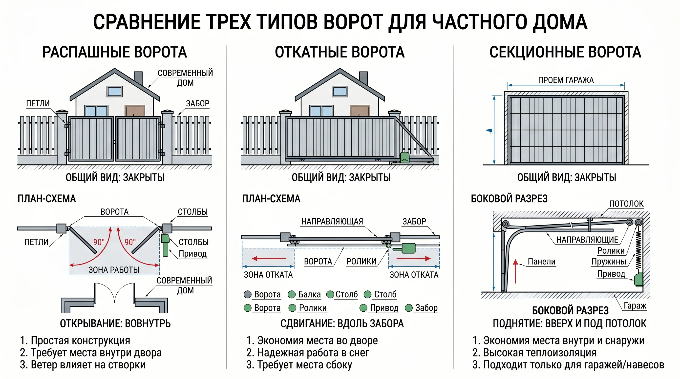Схема какие ворота выбрать