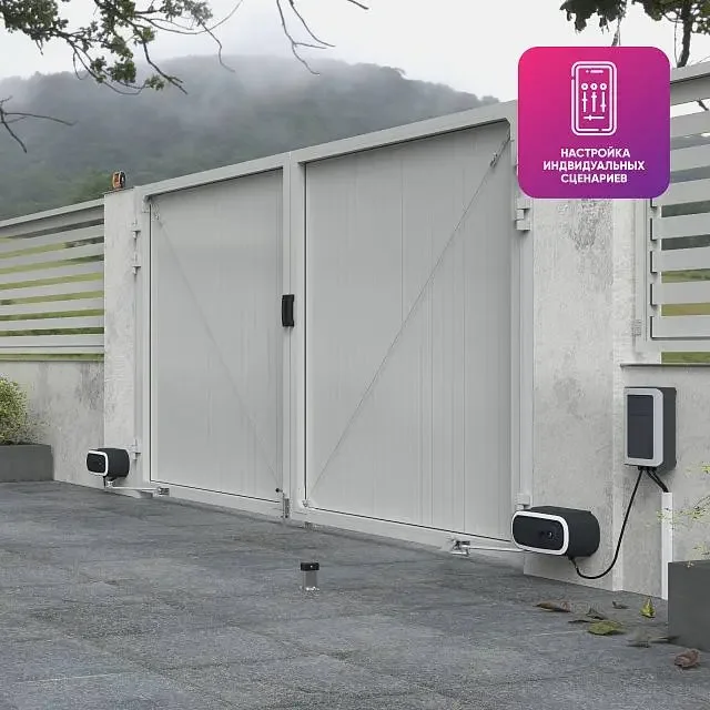 Smart привод ALUTECH Twisto TW‑4000KIT‑N‑Sm для распашных ворот с модулем Wi‑fi