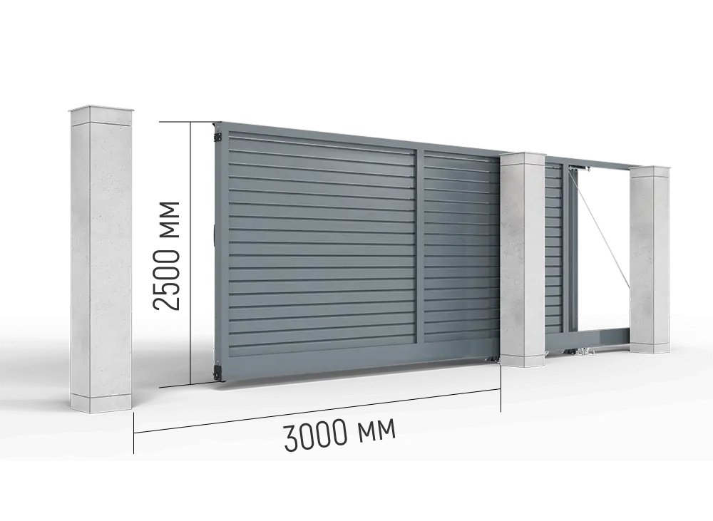 Откатные ворота ALUTECH 3000×2500