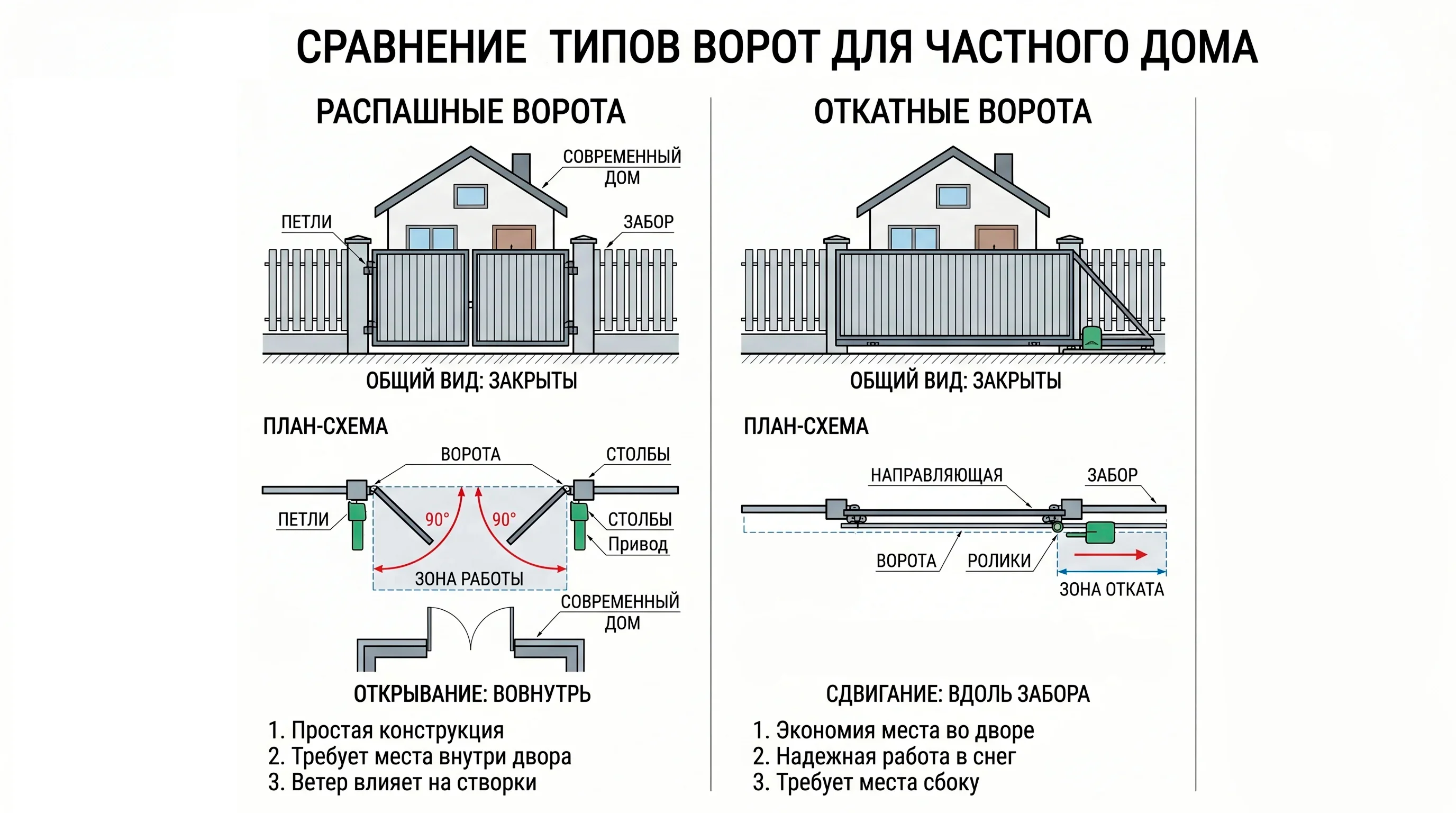Схема какие ворота выбрать