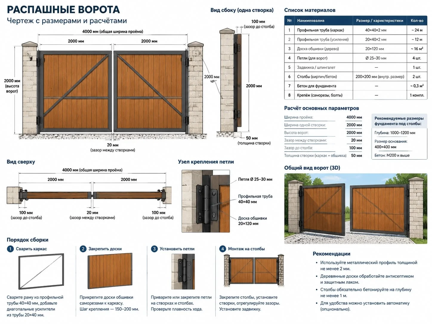 въездные ворота для частного дома своими руками