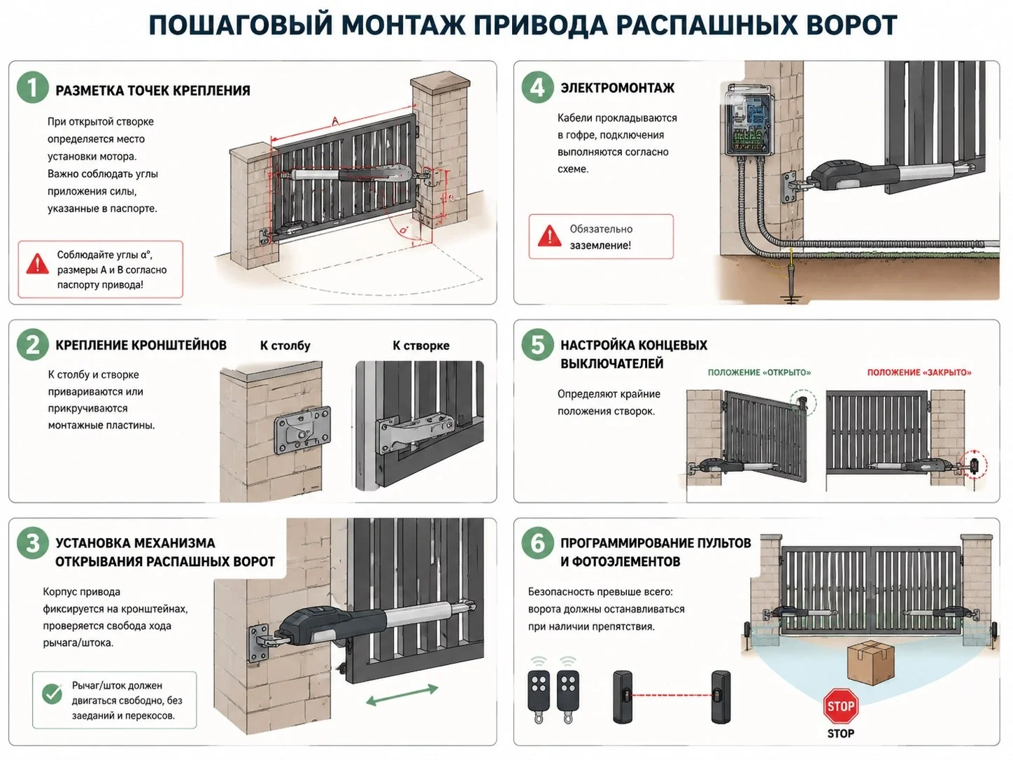 установка автоматики на распашные ворота своими руками