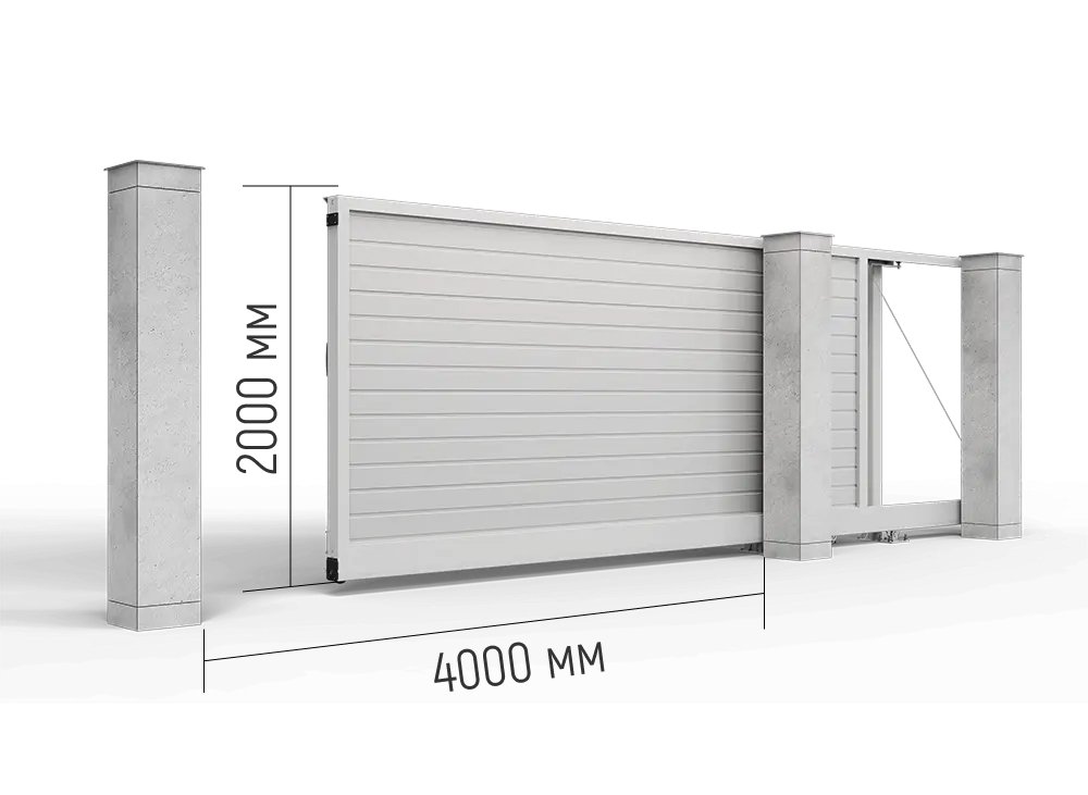 Откатные ворота Prestige 4 на 2 метра с автоматикой Roteo 500M-Sm RAL 9006